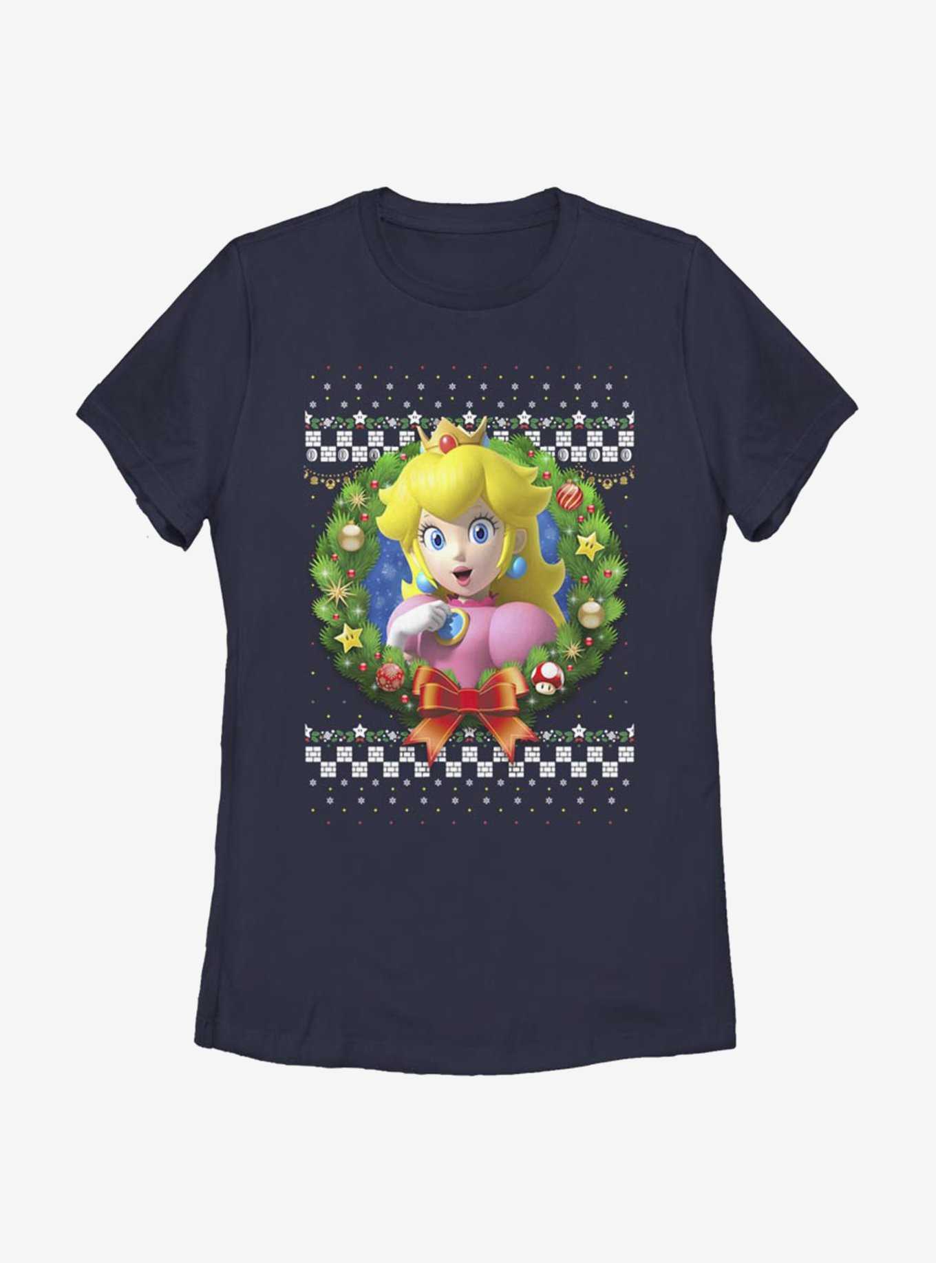Nintendo Super Mario Wreath Princess Peach 3D Womens T-Shirt, , hi-res