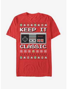 Nintendo Classic Controller Christmas Pattern T-Shirt, , hi-res