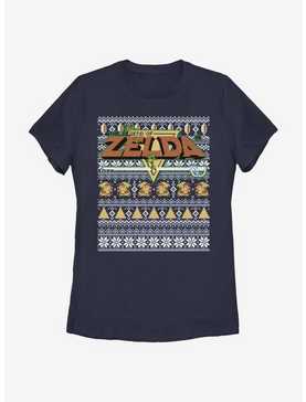 Nintendo The Legend Of Zelda Pixel Christmas Pattern Womens T-Shirt, , hi-res
