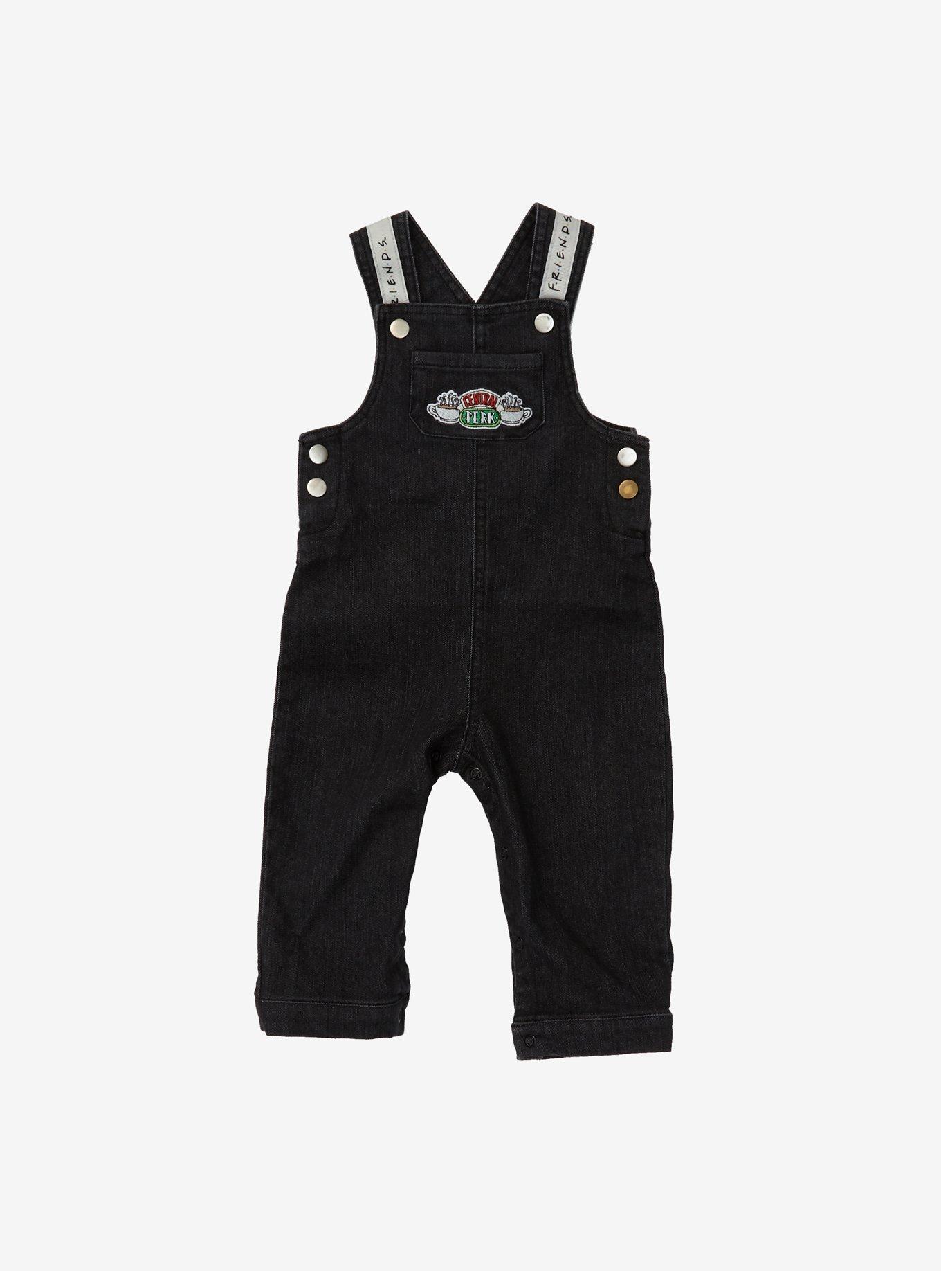 Friends Central Perk Logo Black Denim Infant Overall - BoxLunch Exclusive, DENIM, hi-res