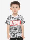 Marvel Logo Comic Art Toddler T-Shirt - BoxLunch Exclusive, WHITE, hi-res