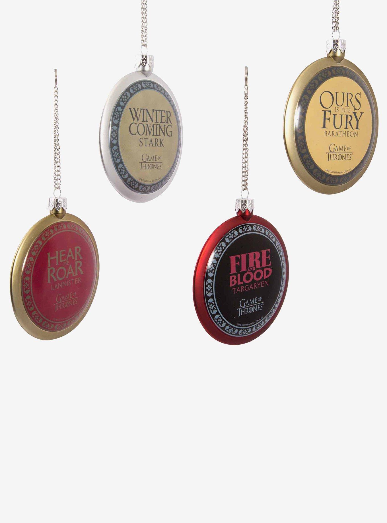 Game Of Thrones Disc Ornament Set Of 4, , hi-res