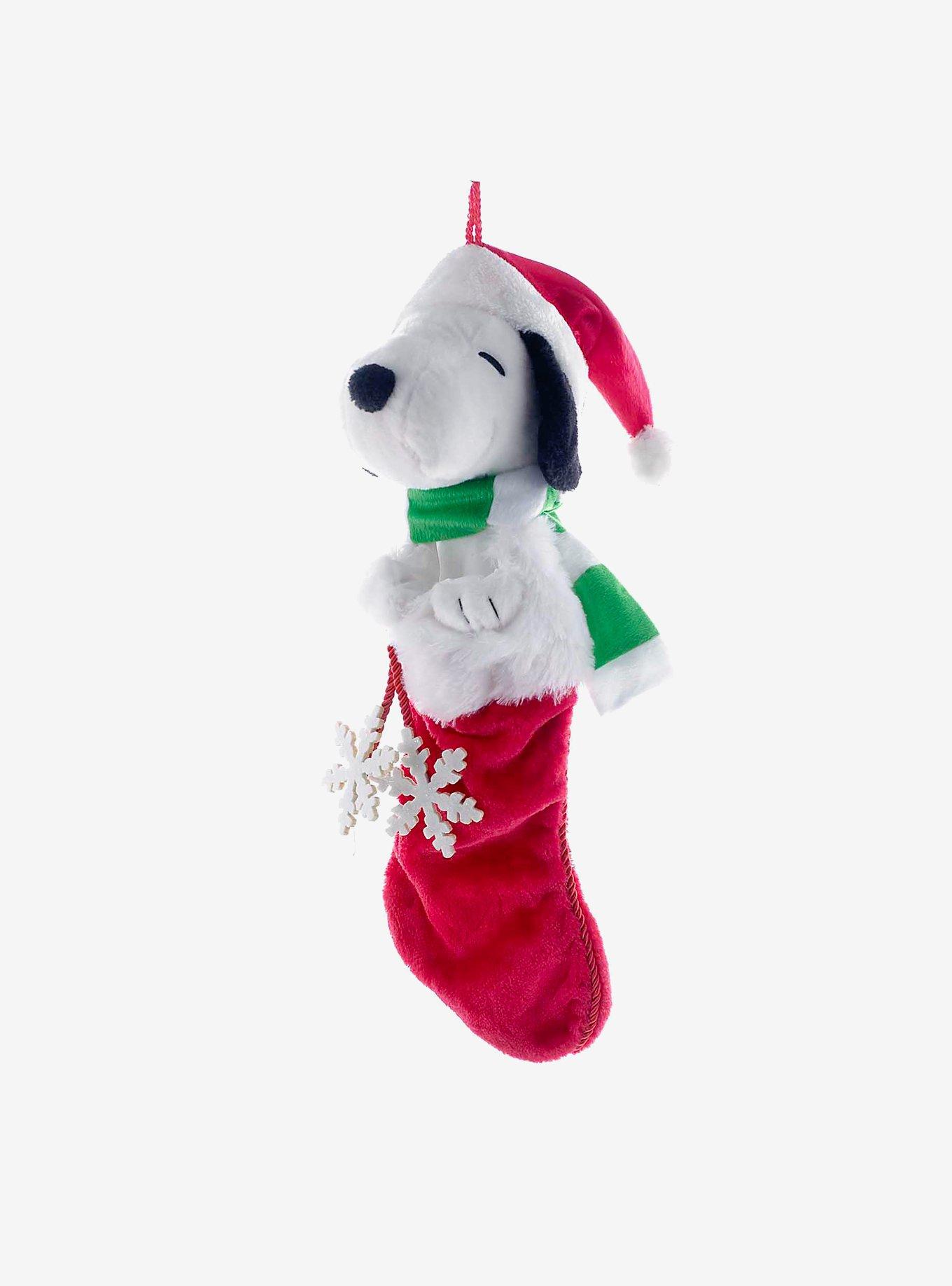 Peanuts Snoopy Plush Head Stocking With Snowflake Dangles | Hot Topic