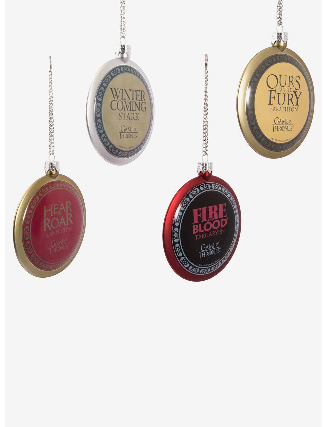 Game Of Thrones Disc Ornament Set Of 4, , hi-res