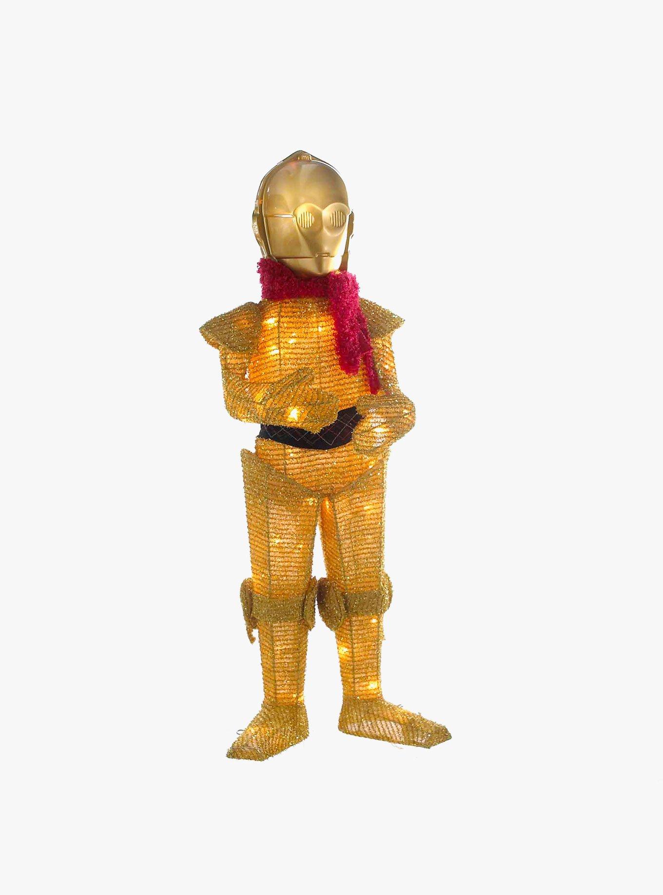 Star Wars Lighted Tinsel Fabric C3Po Decoration, , hi-res