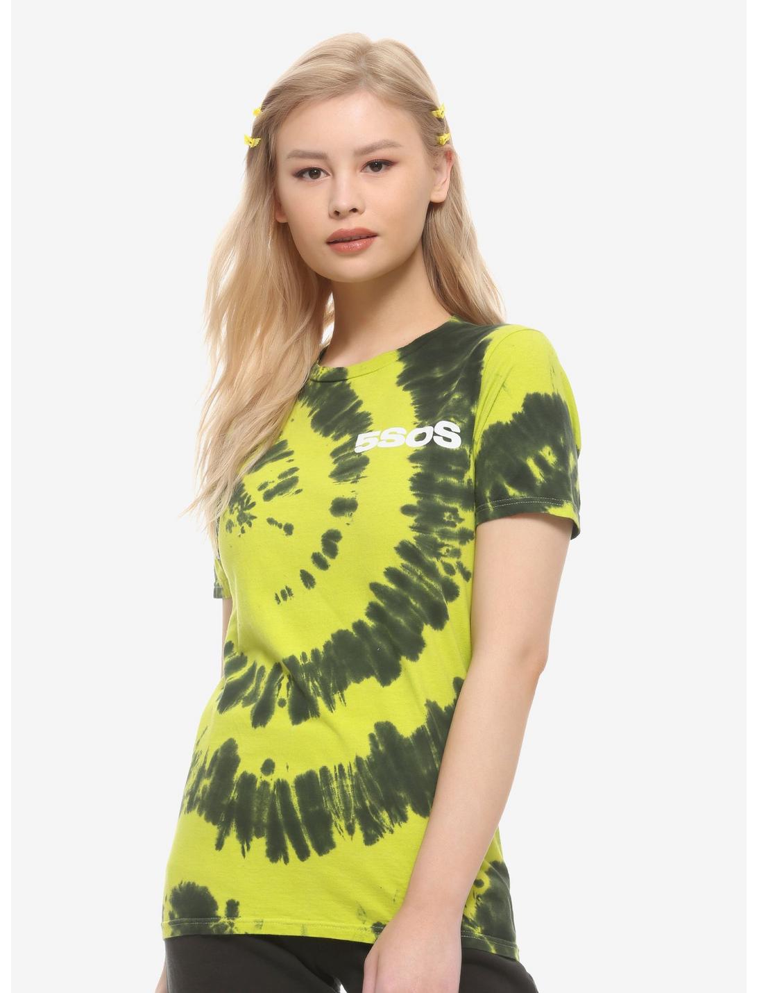 5 Seconds Of Summer Green Tie-Dye Girls T-Shirt, MULTI, hi-res
