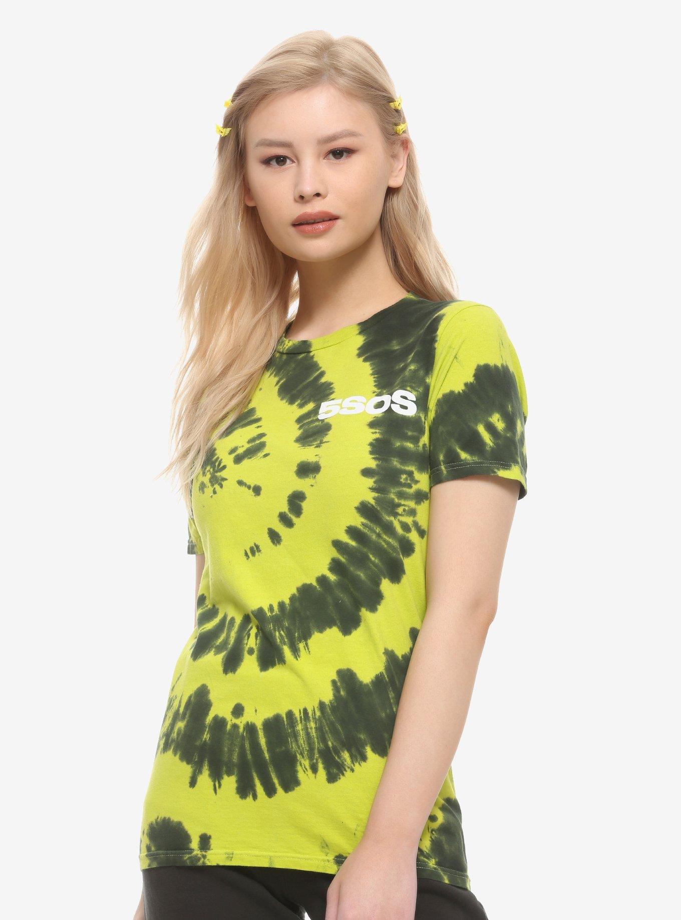 5 Seconds Of Summer Green Tie-Dye Girls T-Shirt, MULTI, hi-res