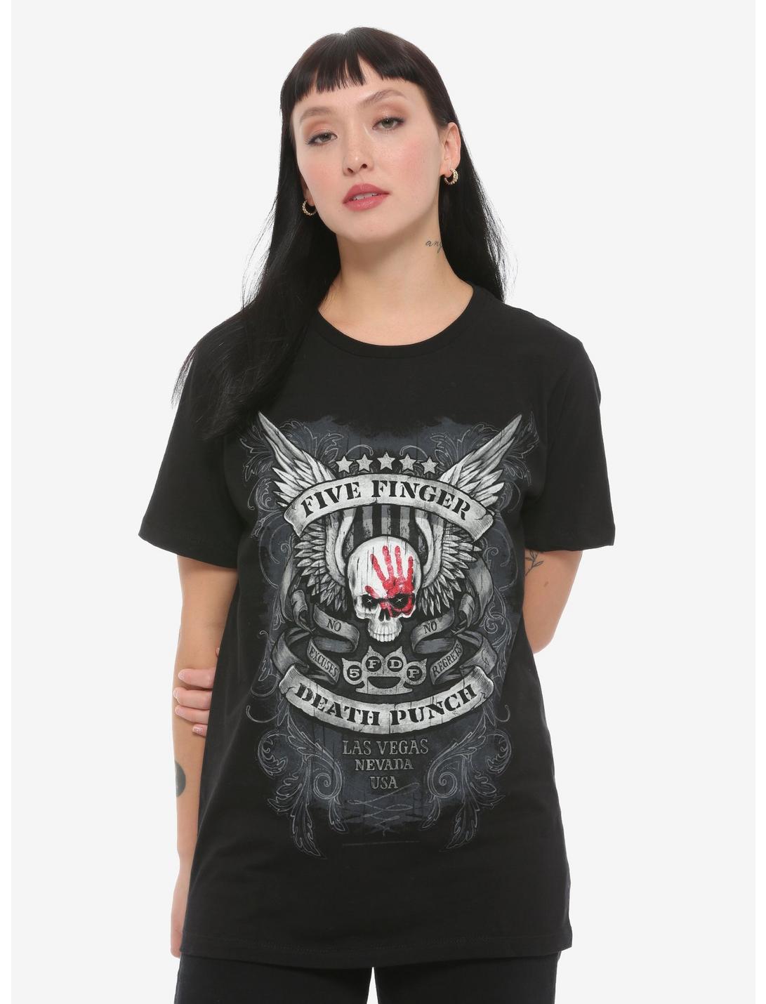 Five Finger Death Punch Bloody Hand Girls T-Shirt, BLACK, hi-res