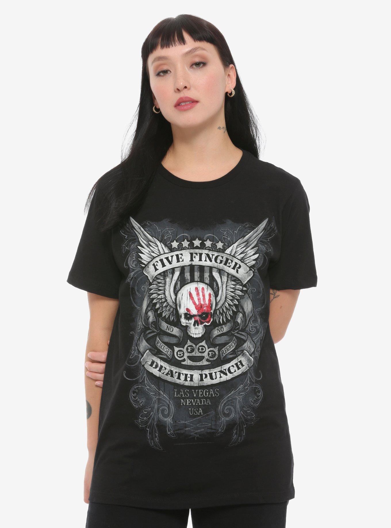 Five Finger Death Punch Bloody Hand Girls T-Shirt, BLACK, hi-res