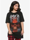 Slayer Skull Upside-Down Cross Girls T-Shirt, BLACK, hi-res