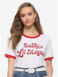 DC Comics Suicide Squad Daddy's Lil Monster Women's Ringer T-Shirt - BoxLunch Exclusive, RED, hi-res