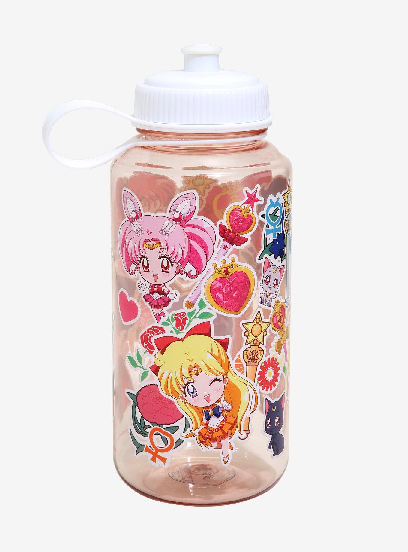 Sailor Moon Crystal Sticker Water Bottle - BoxLunch Exclusive, , hi-res
