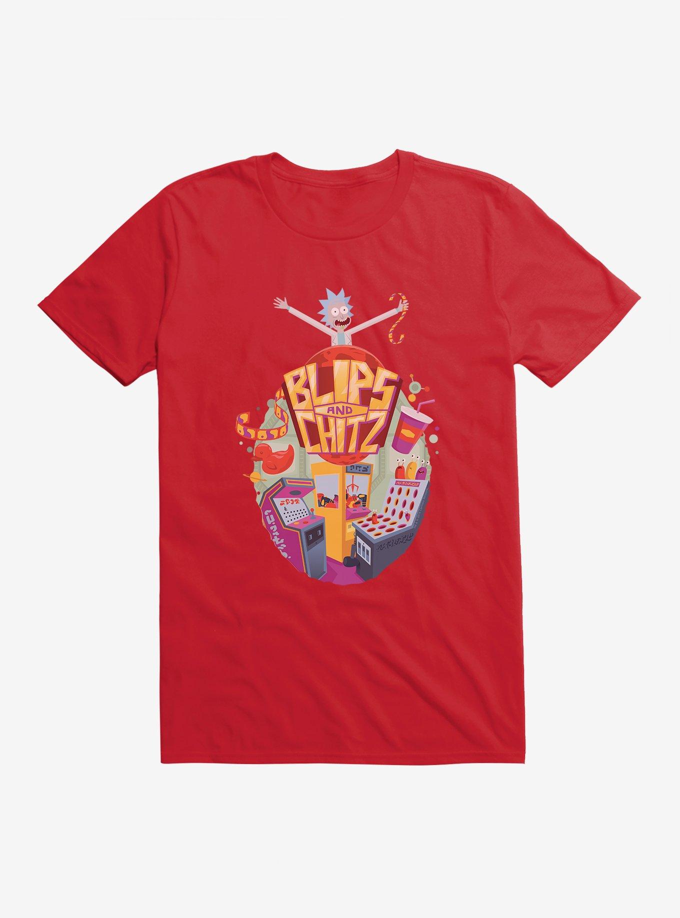 Rick and Morty Blips and Chitz T-Shirt, RED, hi-res