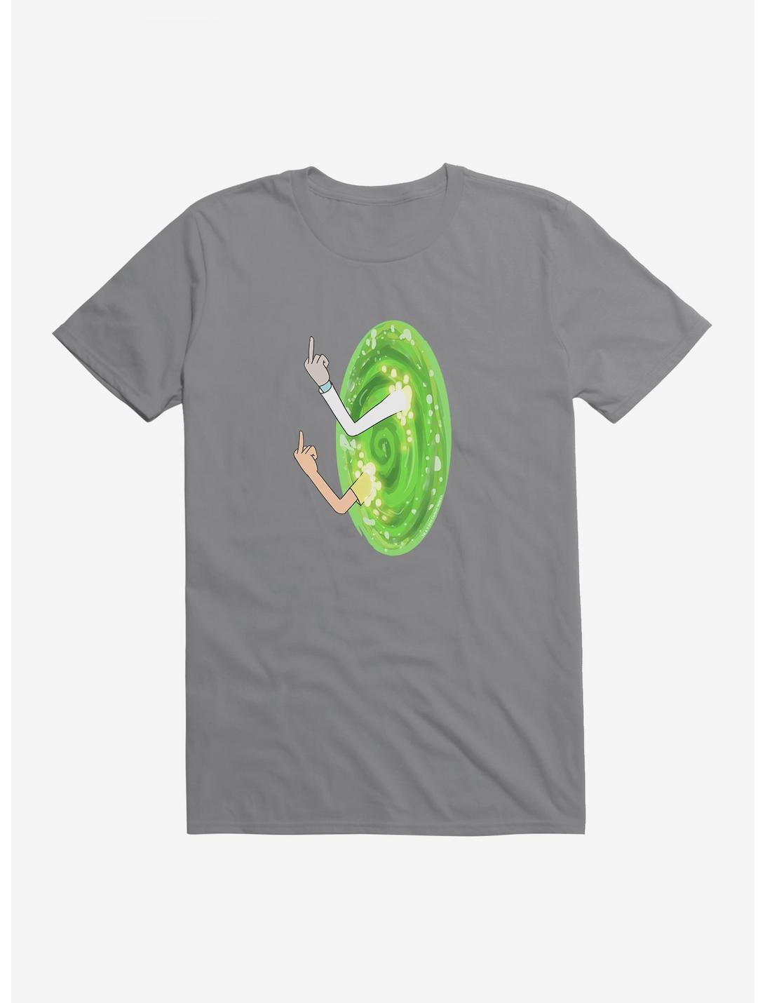 Rick and Morty Portal Middle Finger T-Shirt, , hi-res