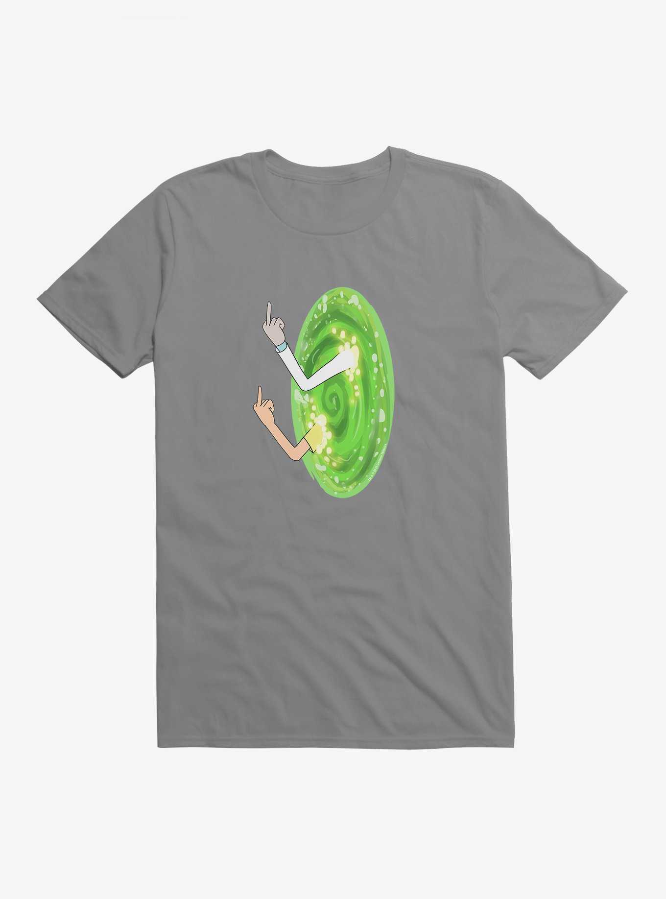 Rick and Morty Portal Middle Finger T-Shirt, , hi-res