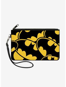 DC Comics Batman Bat Signals Wallet Canvas Zip Clutch, , hi-res
