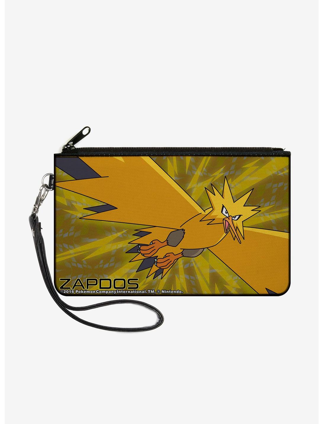 Pokemon Zapdos Flying Pose Bolts Wallet Canvas Zip Clutch, , hi-res