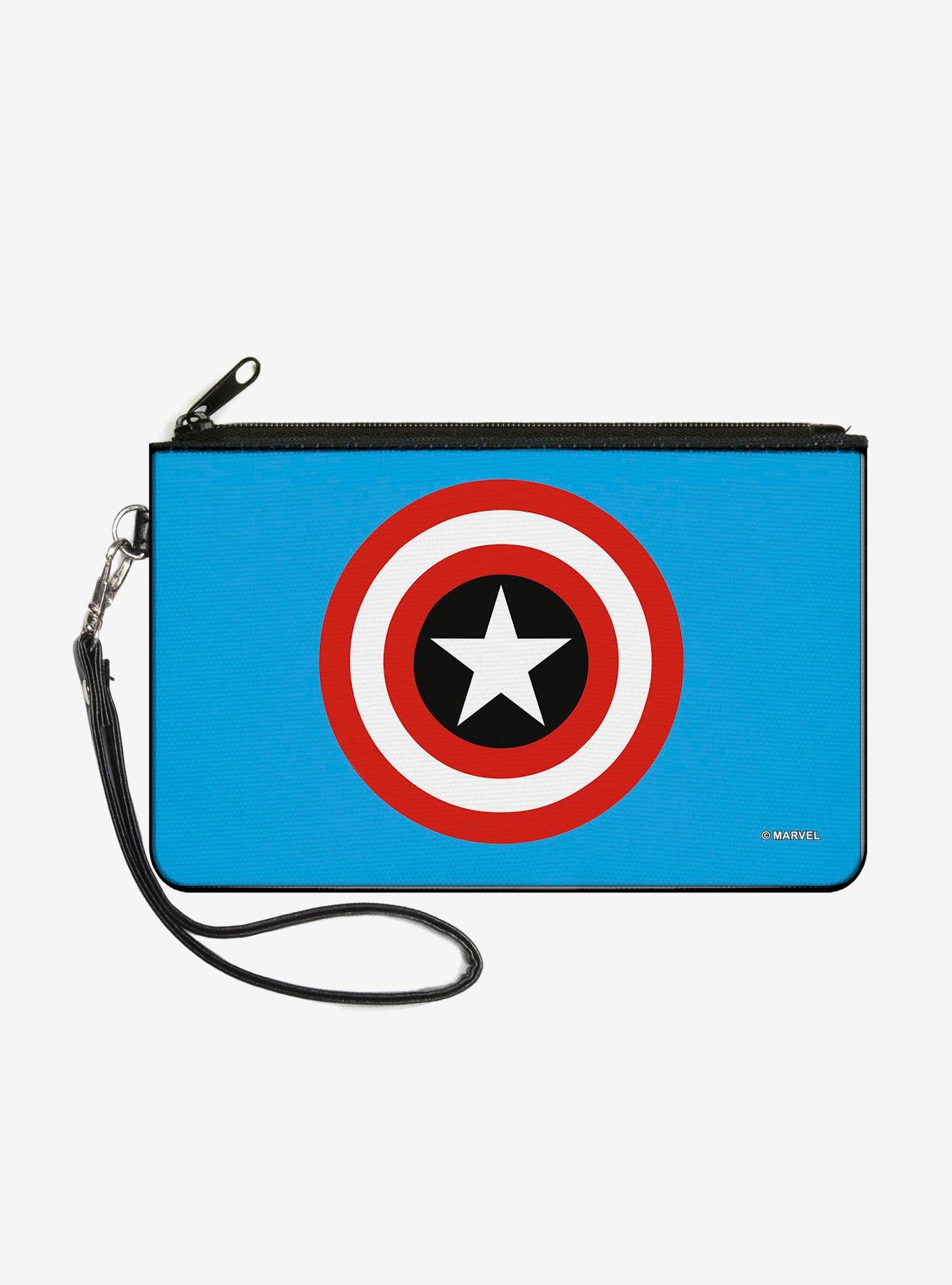 Marvel Captain America Shield Wallet Canvas Zip Clutch