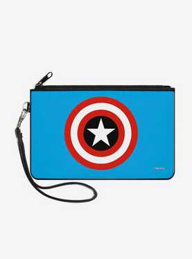 Marvel Captain America Shield Wallet Canvas Zip Clutch, , hi-res