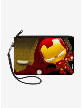 Marvel Chibi Iron Man Repulsor Pose Wallet Canvas Zip Clutch, , hi-res