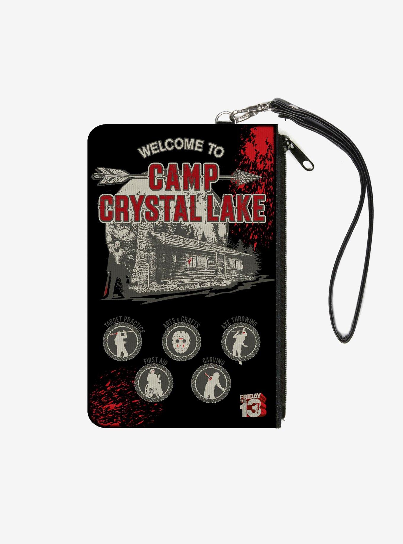 Friday The 13th Welcome To Camp Crystal Lake Jason Cabin Wallet Canvas Zip Clutch
