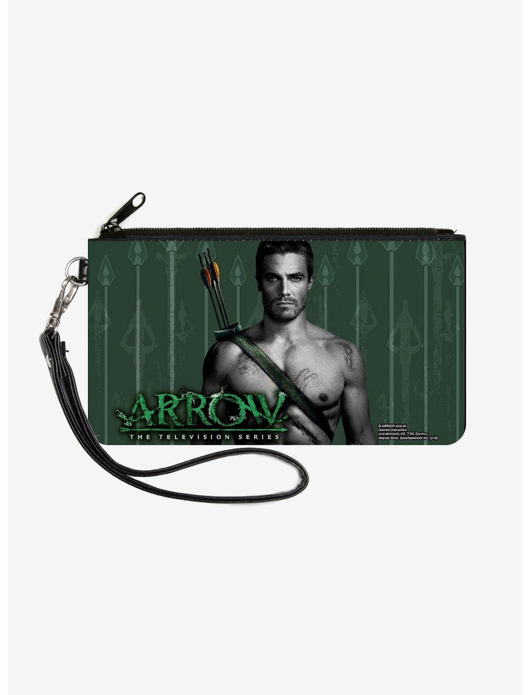 DC Comics Green Arrow Standing Pose Arrow Tips Wallet Canvas Zip Clutch, , hi-res