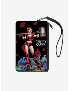 DC Comics Harley Quinn Issue 1 Roller Derby Hammer Cover Pose Wallet Canvas Zip Clutch, , hi-res