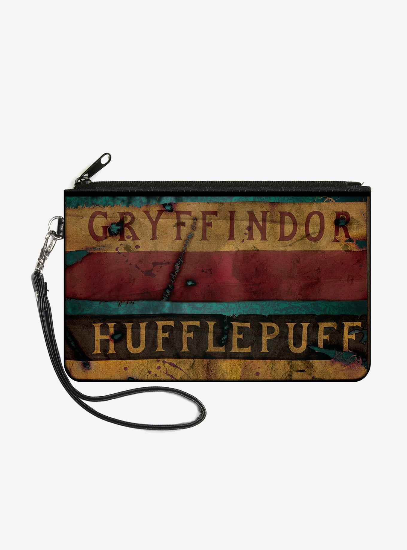 Harry Potter Gryffindor Hufflepuff Burnt Banners Wallet Canvas Zip Clutch, , hi-res