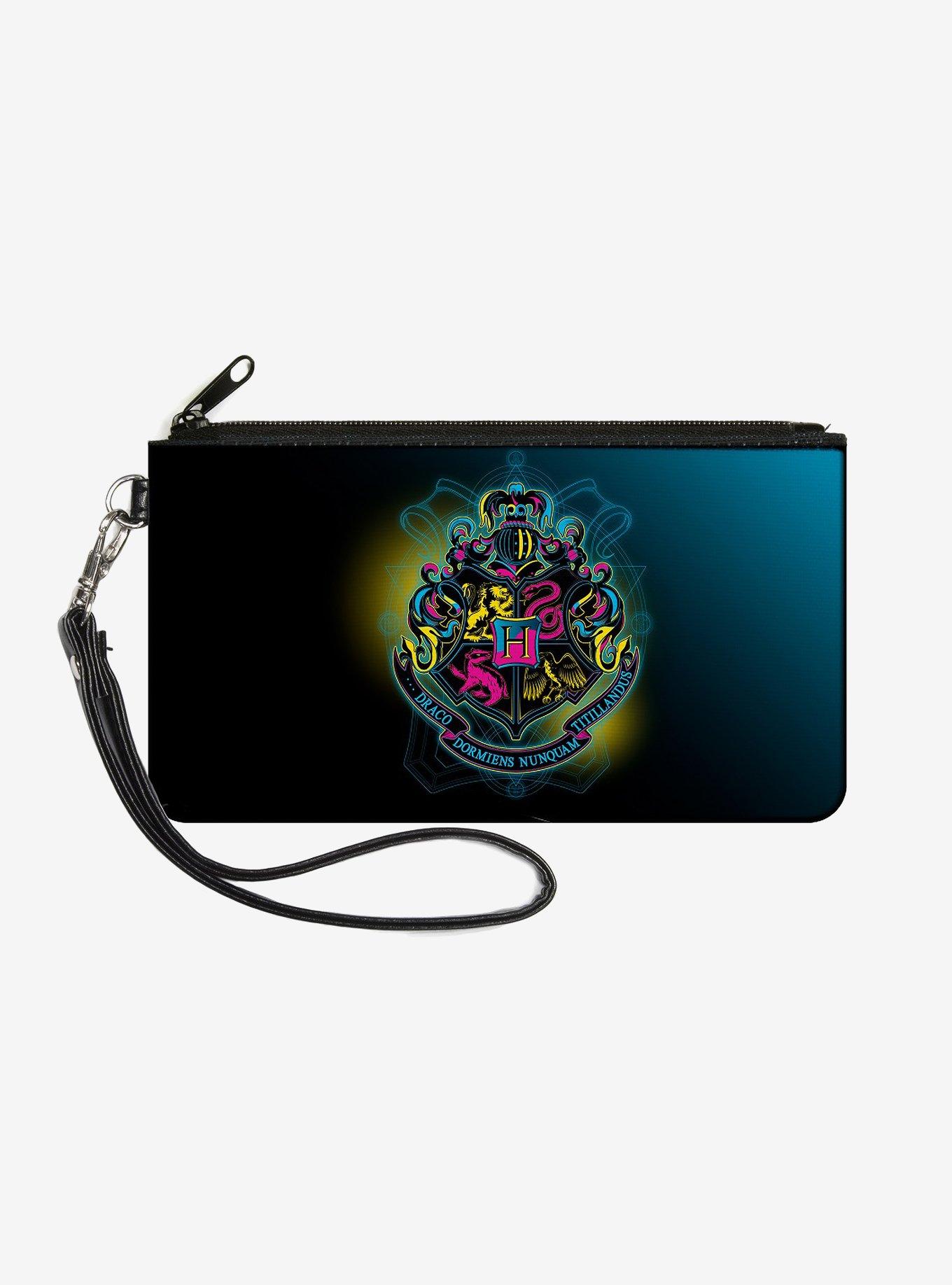 Harry Potter Hogwarts Crest Wallet Canvas Zip Clutch 