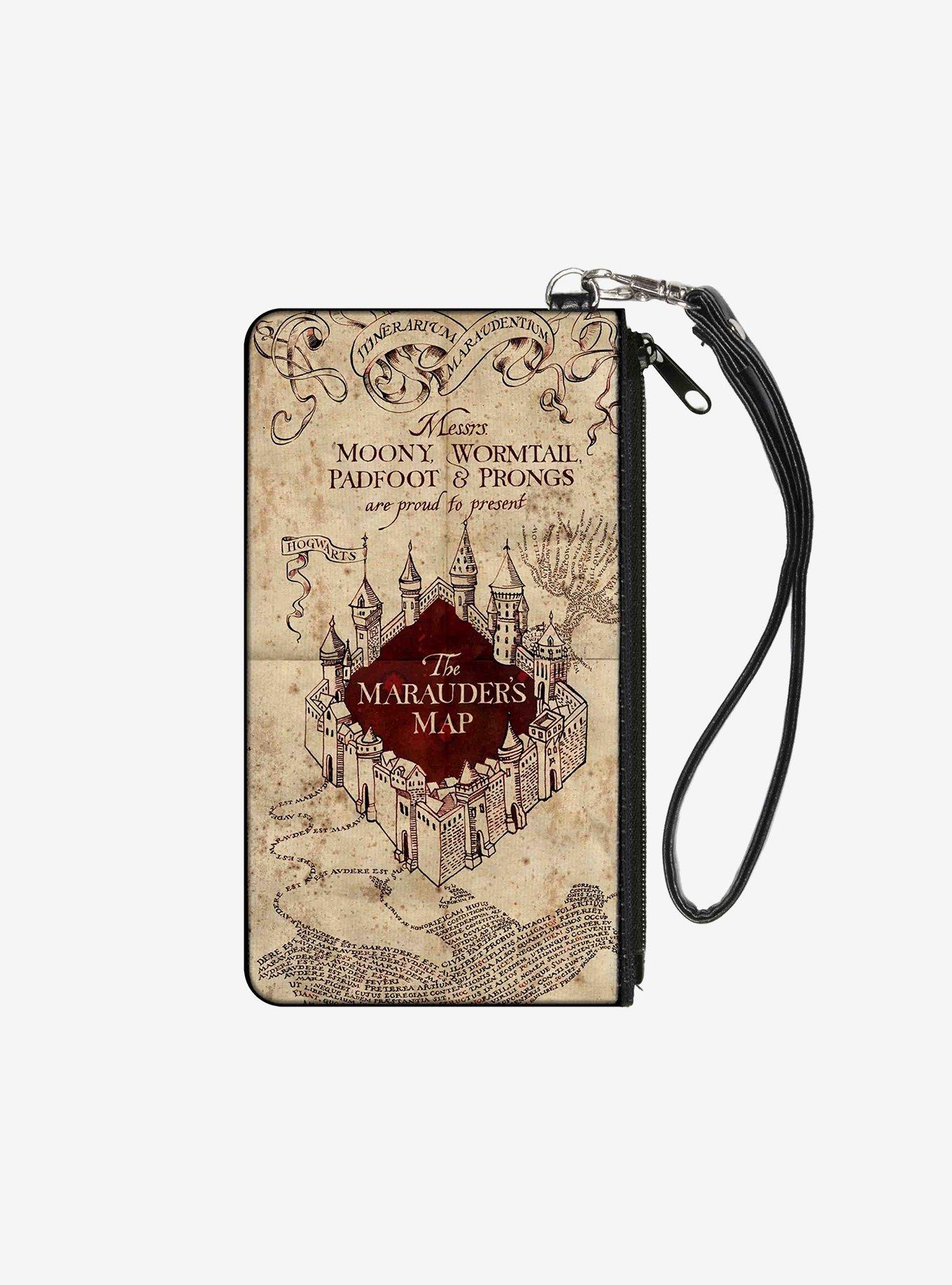 Harry Potter Hogwarts Marauders Map Wallet Canvas Zip Clutch
