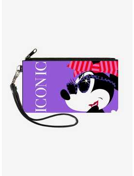 Disney Iconic Hollywood Minnie Mouse Over Shoulder Pose Wallet Canvas Zip Clutch, , hi-res