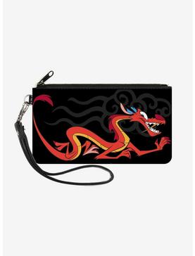 Disney Mulan Mushu Dragon Pose Fire Icon Wallet Canvas Zip Clutch, , hi-res