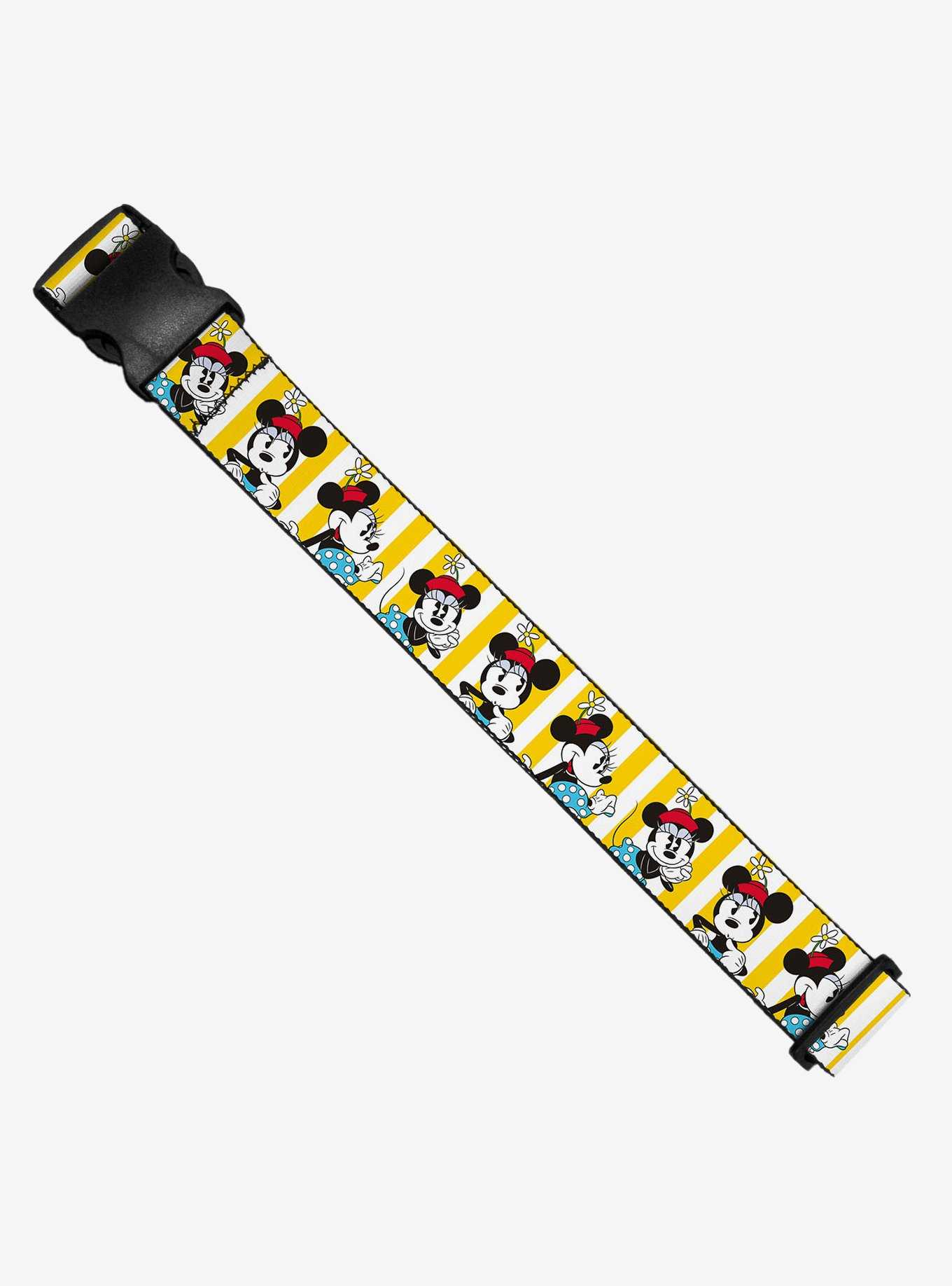 Disney Minnie Mouse Hat Poses Stripe Yellow White Luggage Strap, , hi-res