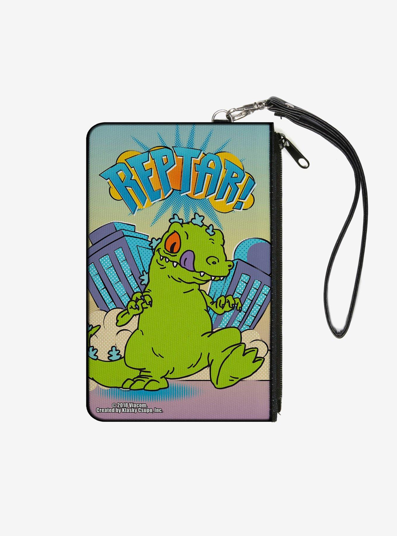 Rugrats Reptar Destruction Scene Wallet Canvas Zip Clutch