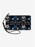 Supernatural Join The Hunt Icons Scattered Wallet Canvas Zip Clutch, , hi-res