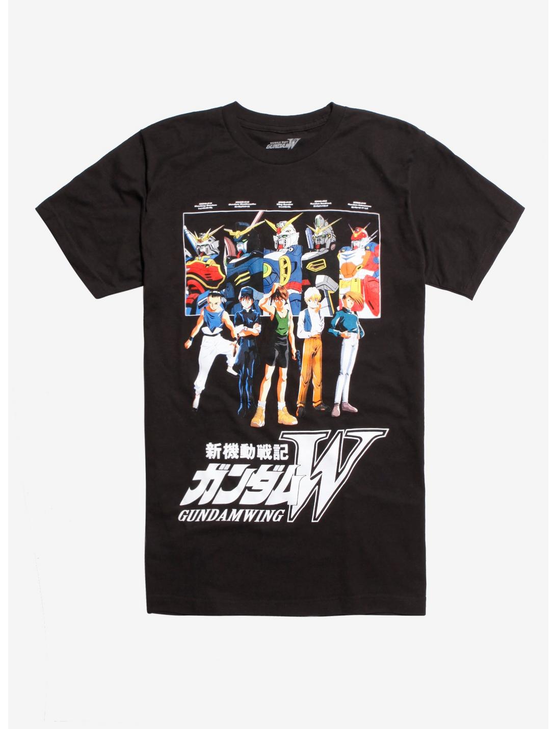 Mobile Suit Gundam Wing Group T-Shirt, BLACK, hi-res