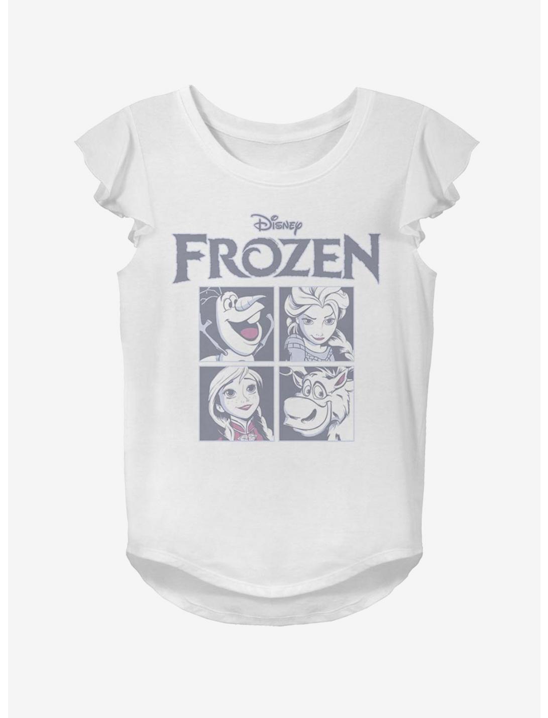 Disney Frozen Ice Cubes Youth Girls Flutter Sleeve T-Shirt, WHITE, hi-res