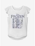 Disney Frozen Ice Cubes Youth Girls Flutter Sleeve T-Shirt, WHITE, hi-res