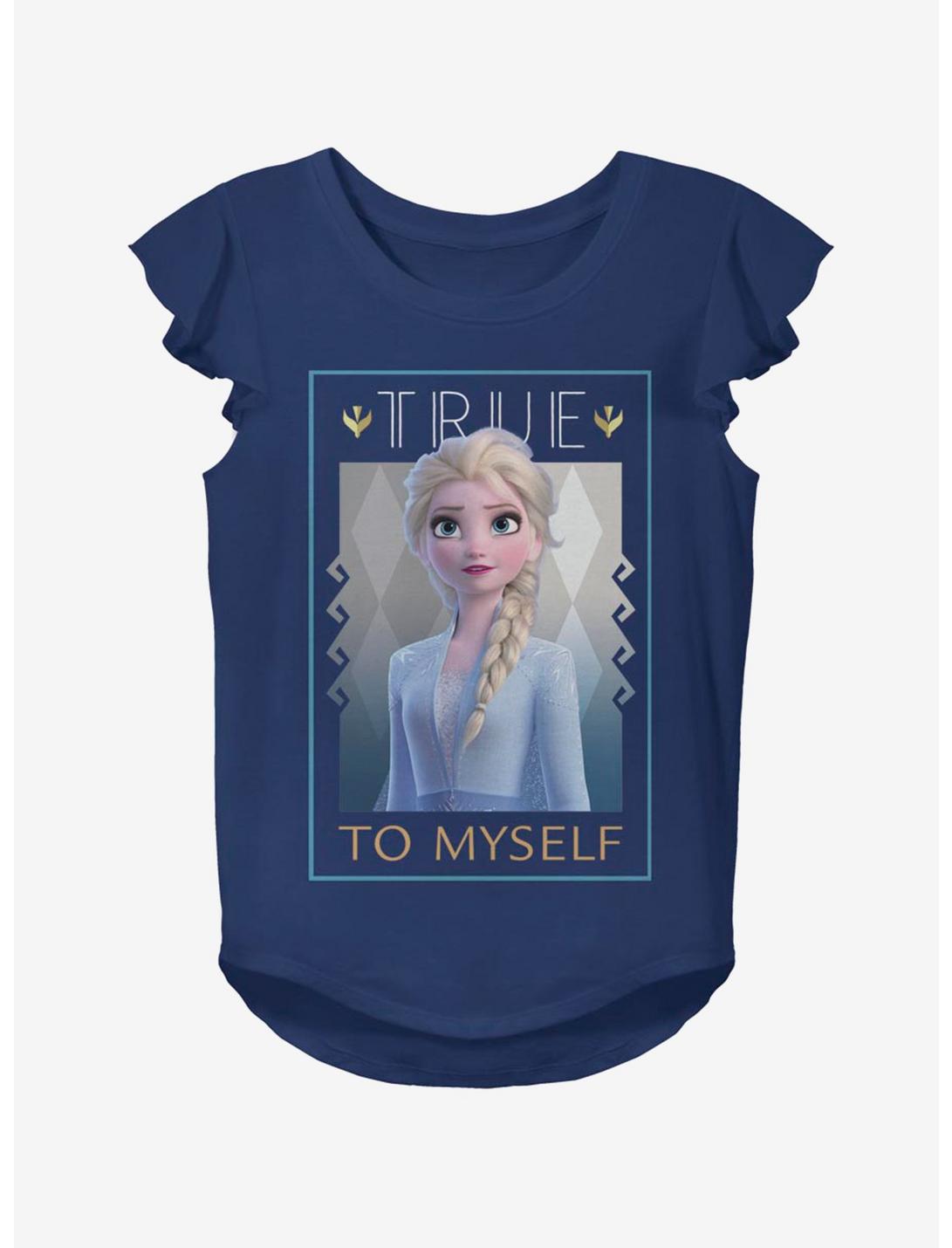 Disney Frozen 2 Elsa's Truth Youth Girls Flutter Sleeve T-Shirt, NAVY, hi-res