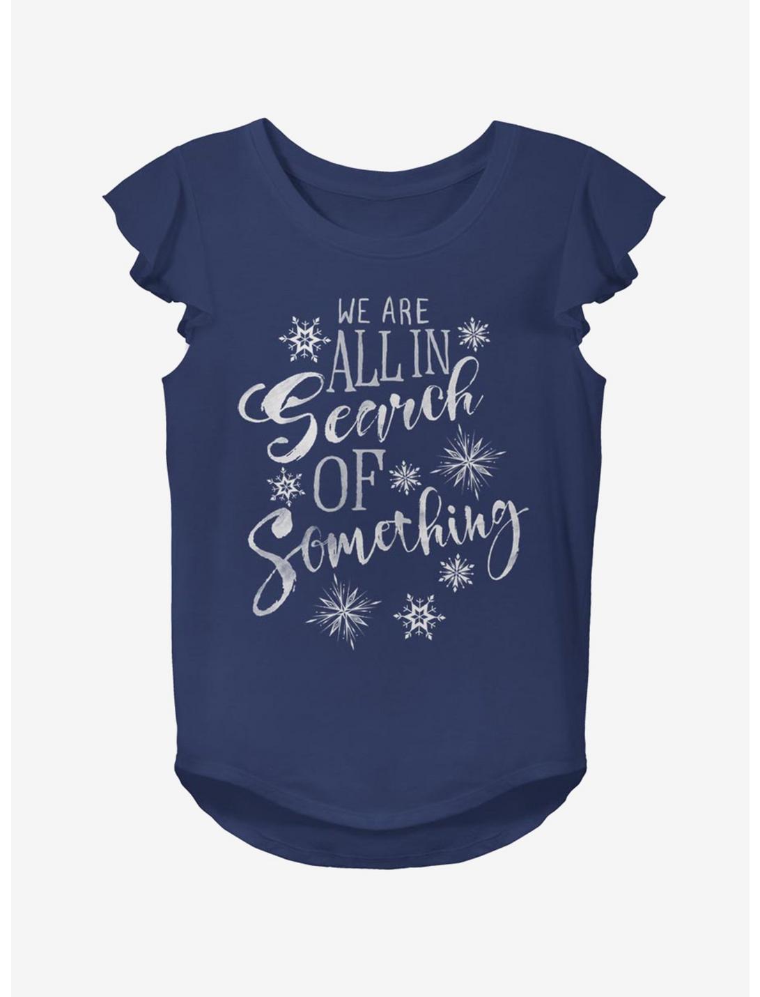 Disney Frozen 2 In Search Of Something Youth Girls Flutter Sleeve T-Shirt, NAVY, hi-res
