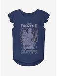 Disney Frozen 2 Sketchy Group Youth Girls Flutter Sleeve T-Shirt, NAVY, hi-res