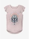Star Wars The Mandalorian Simple Shield Youth Girls Flutter Sleeve T-Shirt, LIGHT PINK, hi-res