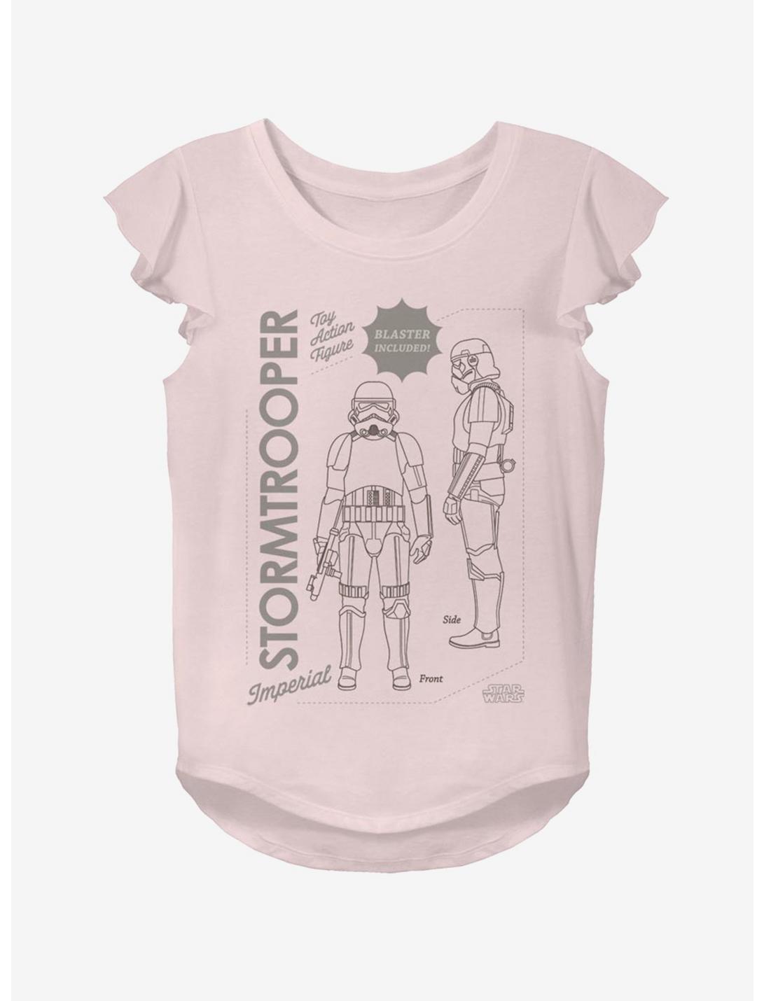 Star Wars The Mandalorian Trooper Poster Youth Girls Flutter Sleeve T-Shirt, LIGHT PINK, hi-res