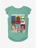 Star Wars Episode IX The Rise Of Skywalker Friend of Foe Youth Girls Flutter Sleeve T-Shirt, AQUA, hi-res
