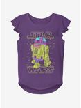 Star Wars R2 Lines Youth Girls Flutter Sleeve T-Shirt, PURPLE, hi-res