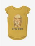Star Wars Episode IX The Rise Of Skywalker Stay Gold Youth Girls Flutter Sleeve T-Shirt, GOLD, hi-res