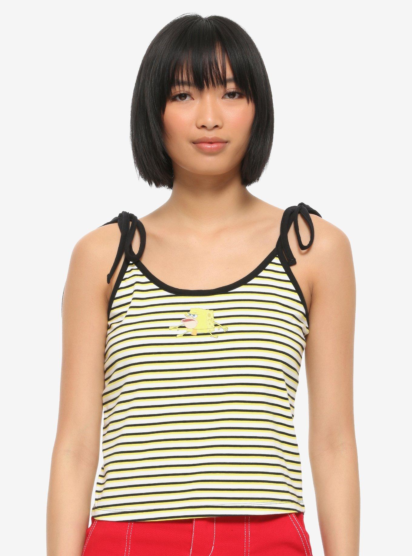 SpongeBob SquarePants SpongeGar Striped Girls Strappy Tank Top, MULTI, hi-res