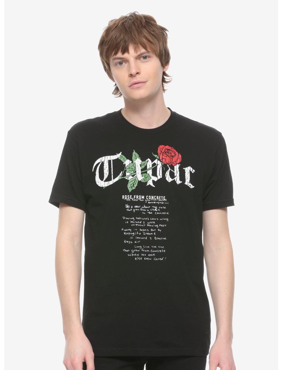 Tupac Rose From Concrete T-Shirt, BLACK, hi-res