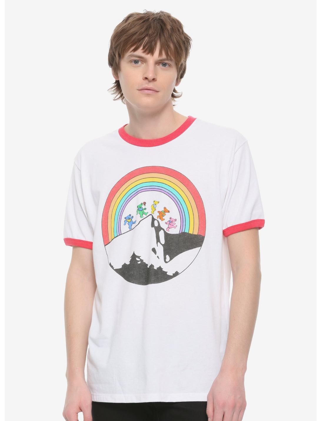 Grateful Dead Rainbow Bears Ringer T-Shirt - BoxLunch Exclusive, WHITE, hi-res