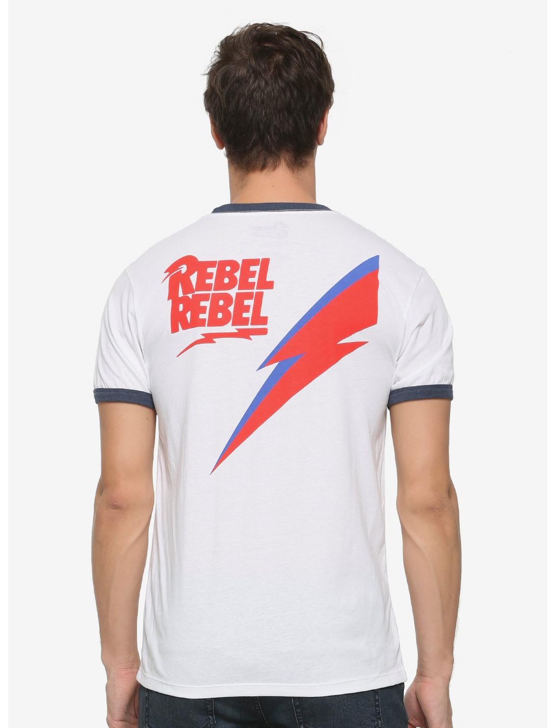 David Bowie Rebel Rebel Ringer T-Shirt, WHITE, hi-res